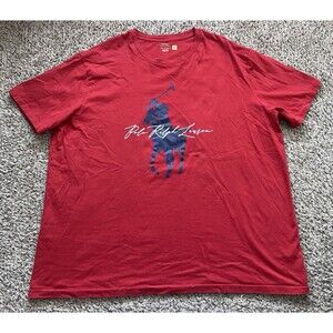 Polo Ralph Lauren T Shirt Mens 3XLT Big Pony Red Short Sleeve